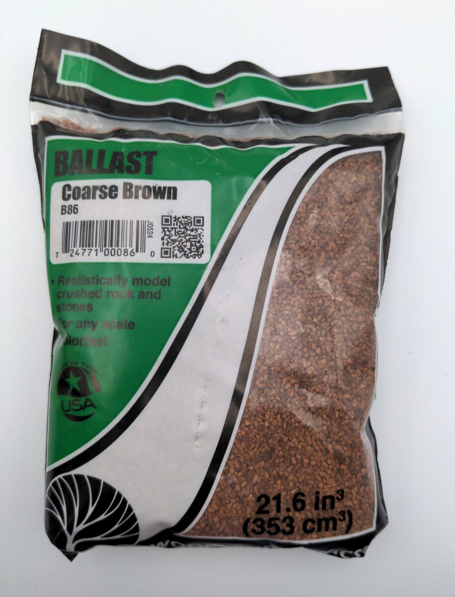 Woodland Scenics B86 Brown Coarse Ballast 7 Oz Bag