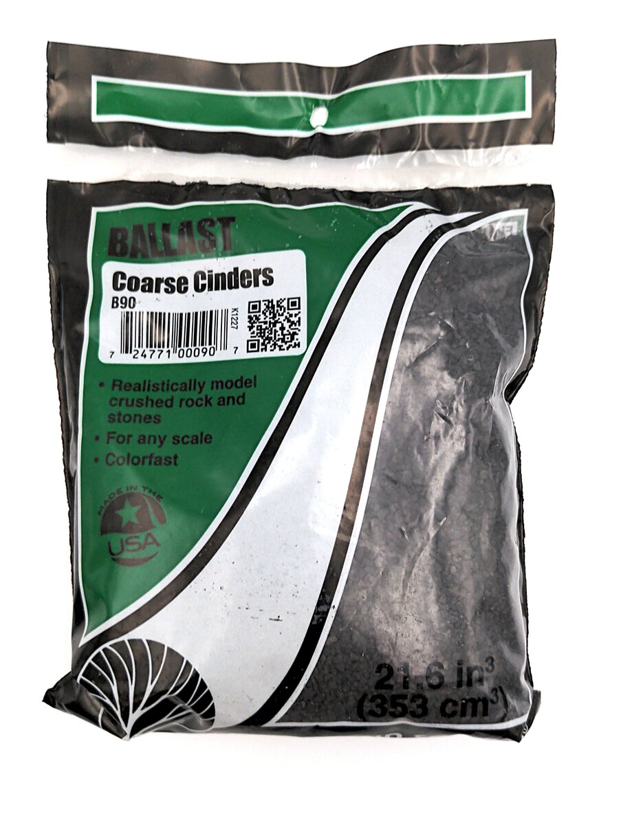 Woodland Scenics B90 Coarse Cinders Ballast 7 Oz.