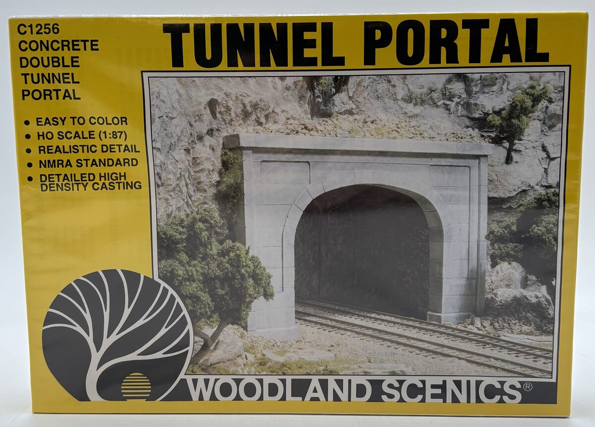 Woodland Scenics C1256 HO Scale Concrete Double Track Tunnel Portal