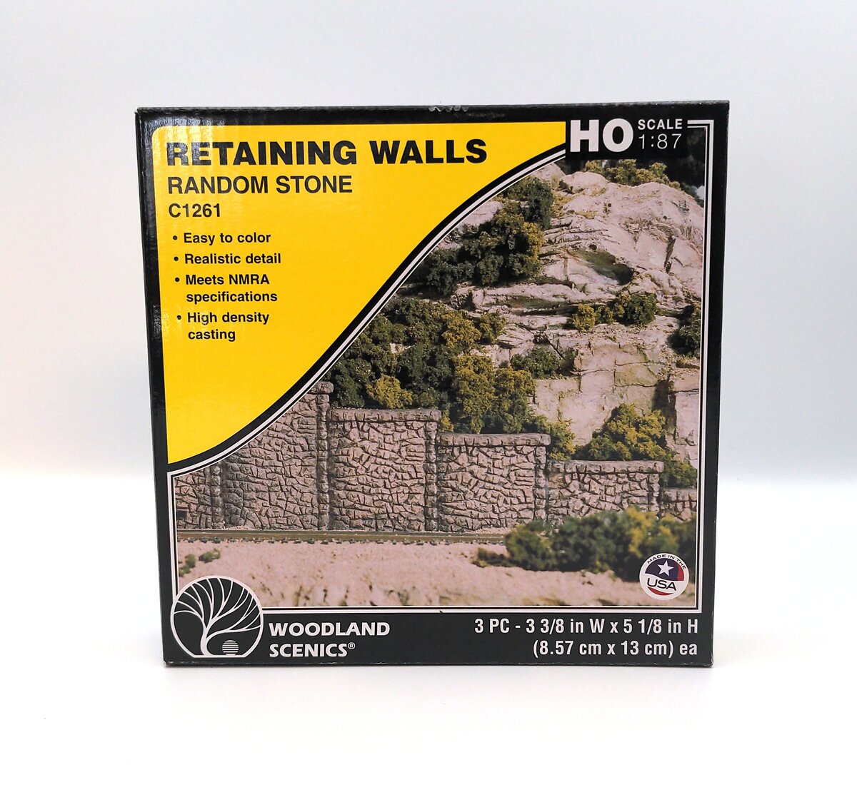 Woodland Scenics C1261 HO Scale Random Stone Retaining Walls (Pack of 3)