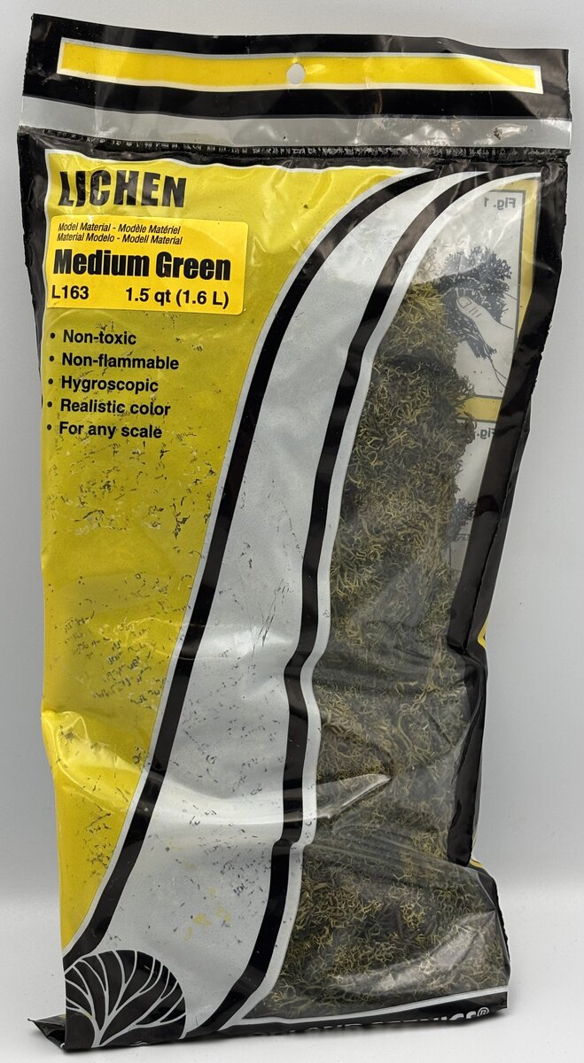 Woodland Scenics L163 Lichen Medium Green 86.6 In Cu Bag