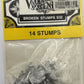 Woodland Scenics S32 HO Broken Tree Stumps (Pack of 14)