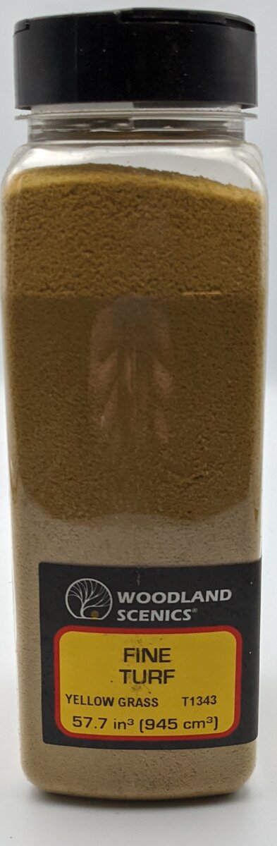 Woodland Scenics T1343 Fine Turf Yellow Grass 32 Oz. Shaker Bottle