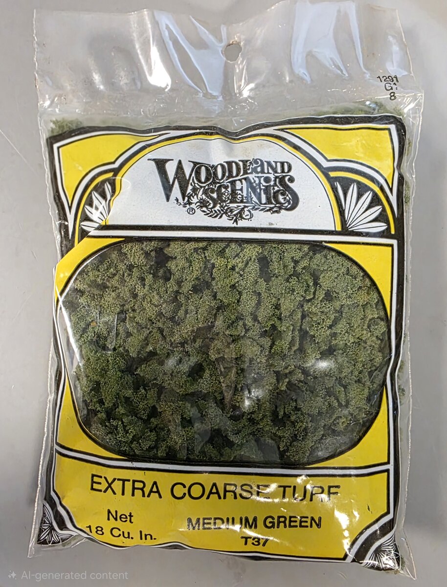 Woodland Scenics T37 Medium Green Extra Coarse Turf  12 Oz. Bag