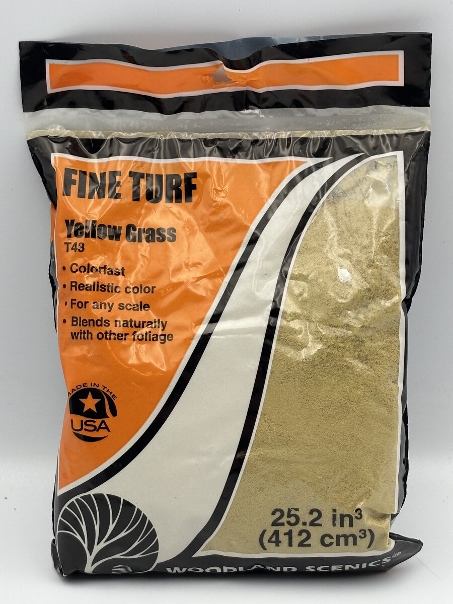 Woodland Scenics T43 Yellow Grass Fine Turf 18 Cu. In. Bag