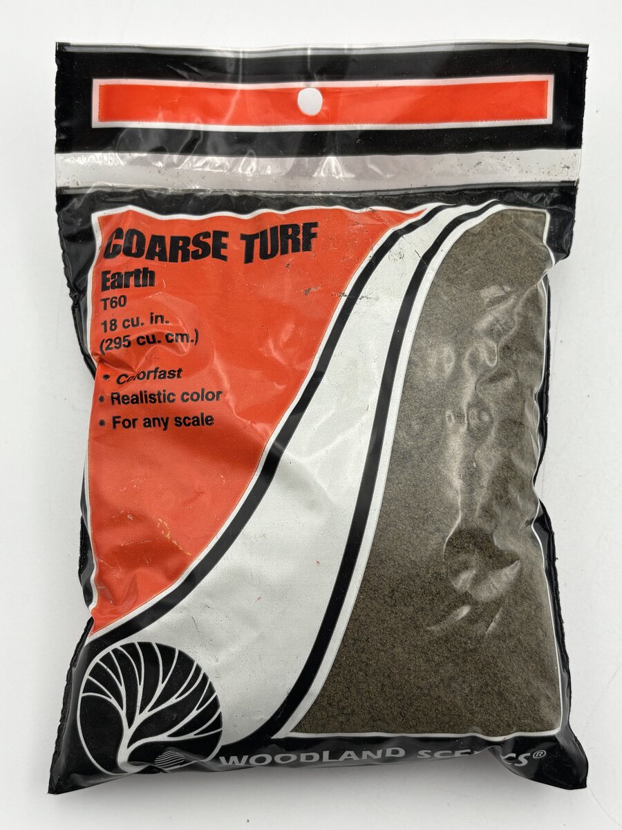 Woodland Scenics T60 Earth Coarse Turf Bag 18 Cu. In. Bag