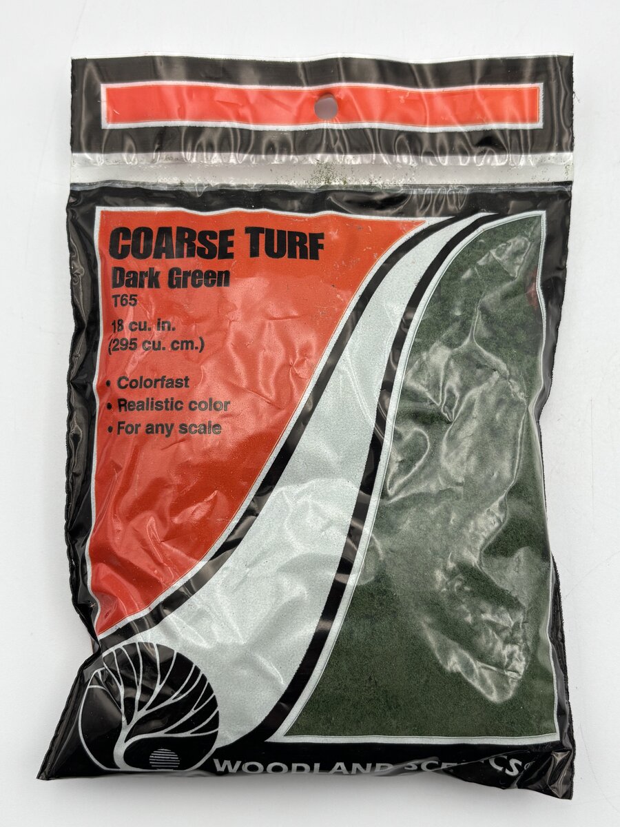 Woodland Scenics T65 Dark Green Coarse Turf 18 Cu. In. Bag