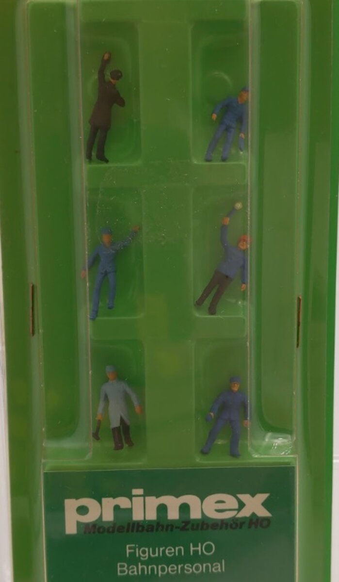 Primex 1730 HO Scale Railroad Worker Figures (Set of 6)