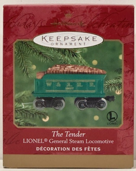 Hallmark QX6834 The Tender Lionel General Steam Locomotive Keepsafe Ornament