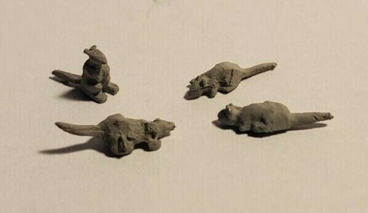 Arttista 1326 O Scale Rat Pewter Figures (Set of 4)