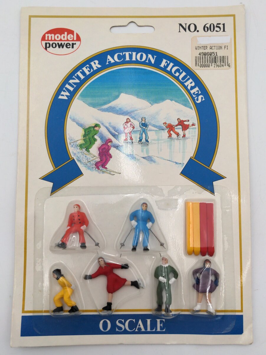 Model Power 6051 O Winter Action Snow Skier and Ice Skater Figures (Set of 6)