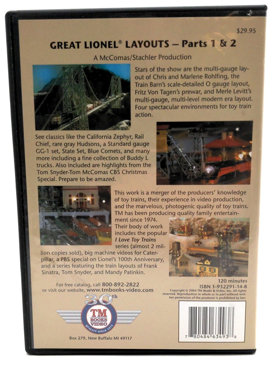 TM Books GLLDVD Great Lionel Layouts Parts 1&2 New