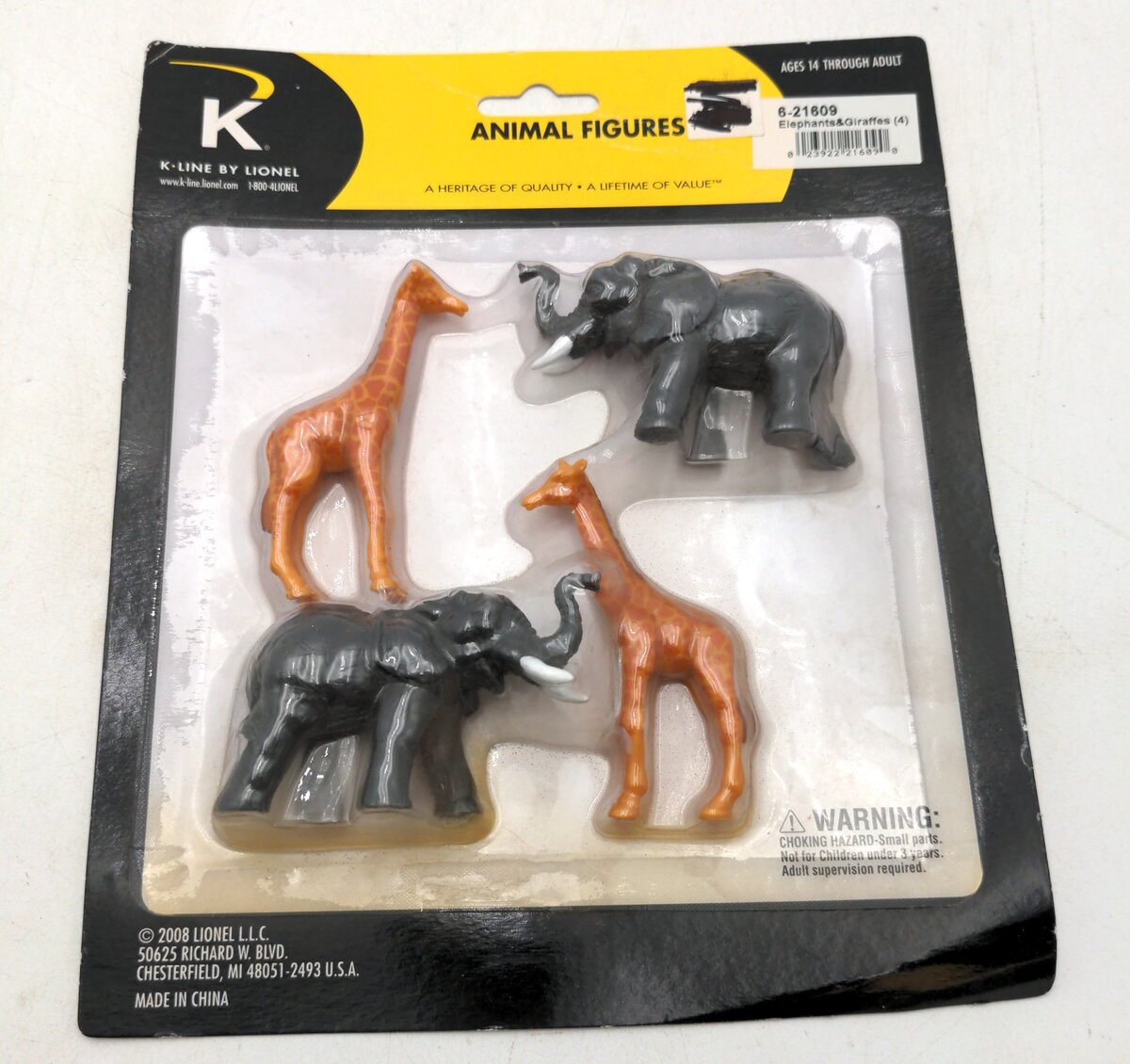 K-Line 6-21609 O Lionel Circus Animals 2-Elephants & 2-Giraffes (Set of 4)