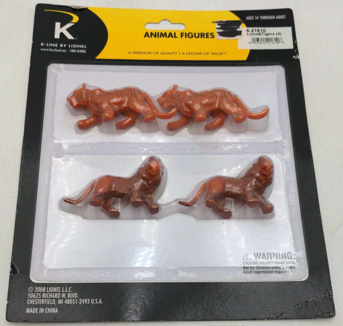 Lionel 6-21610 O K-Line Circus Animals Lions and Tigers (Set of 4)