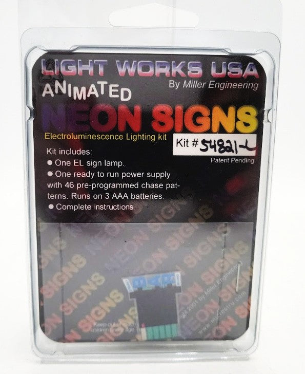 Miller Engineering 54821-L O Scale O'Malley's Small Neon Sign (Left)