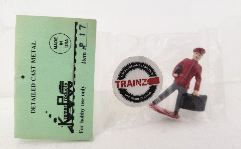 Kramer P17 O Scale Porter W/Suitcase and Bag Painted Detailed Diecast Figure