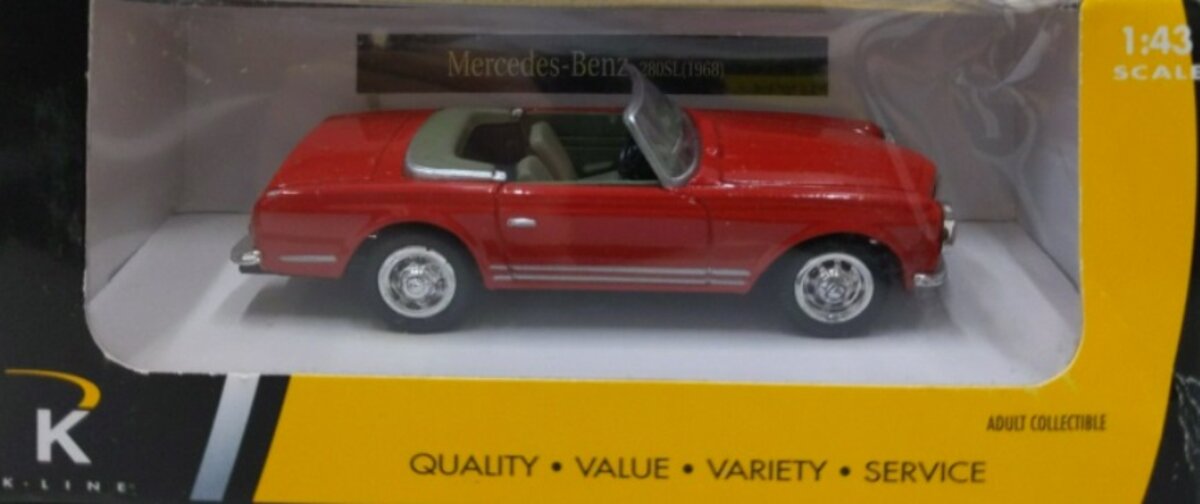 K-Line Kruisers 1968 1:43 Kruisers '68 Red Mercedes-Benz 280SL Diecast Car