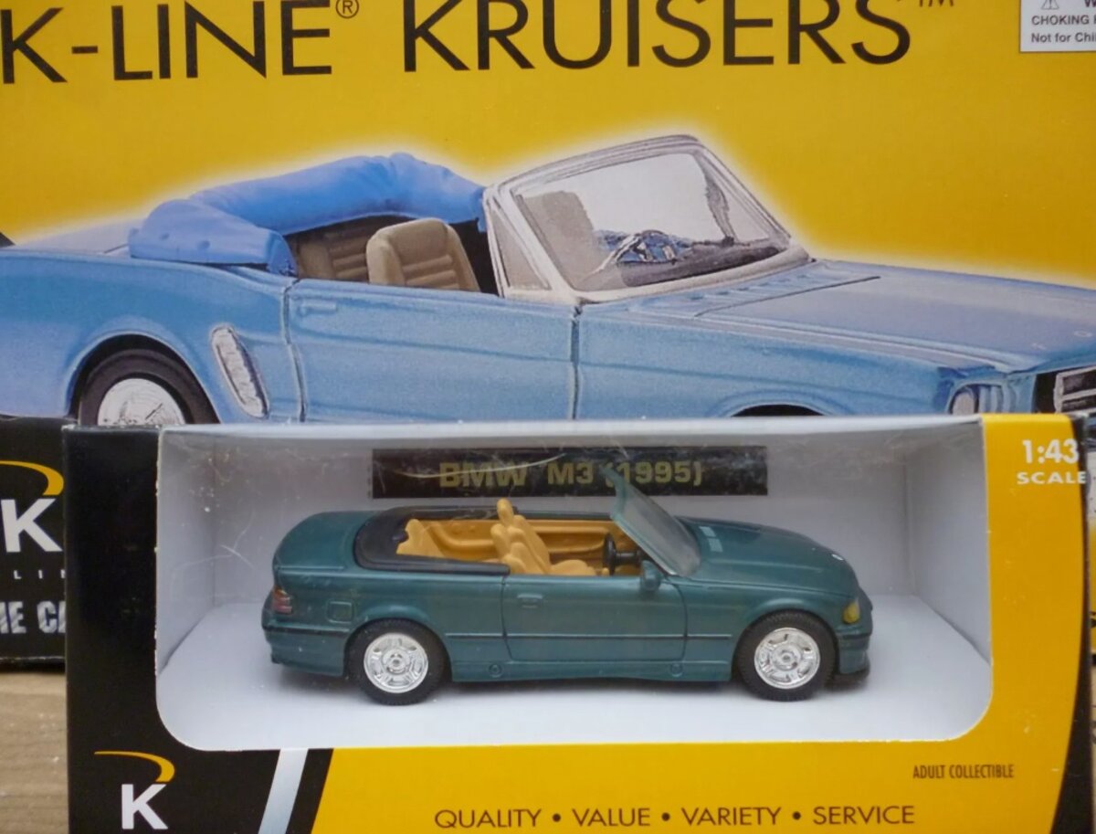 K-Line 4800 1:43 Kruisers Deep Green 1995 BMW M3 Diecast Car