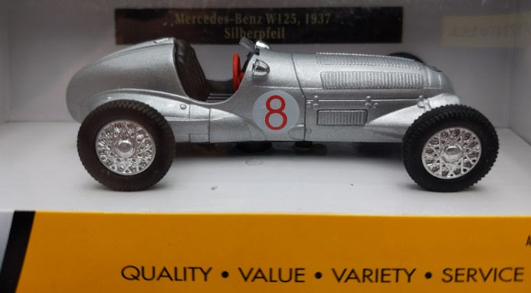 K-Line 4800 1:43 Kruisers Gray 1937 Mercedes-Benz W125 Silberpfeil Diecast Car