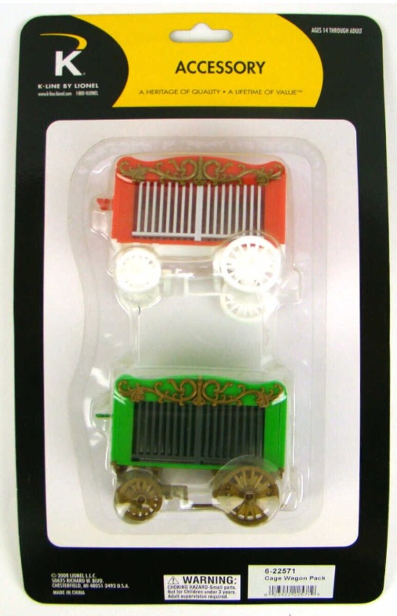 Lionel 6-22571 O K-Line Cage Wagon Set (Pack of 2)