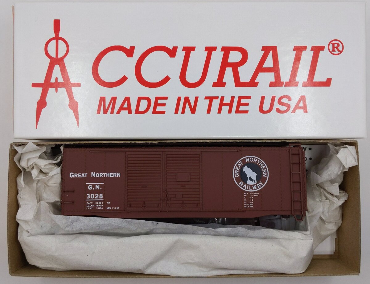 Accurail 3602 HO Burlington Northern 40' AAR Boxcar Kit #3028