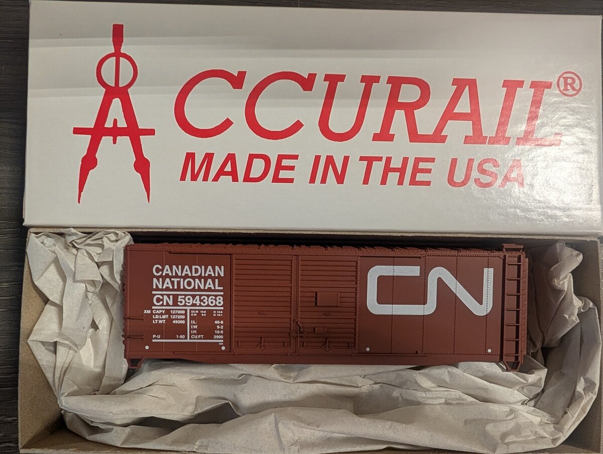 Accurail 3615 Canadian National 40' Double Door Steel Boxcar #594368 Kit