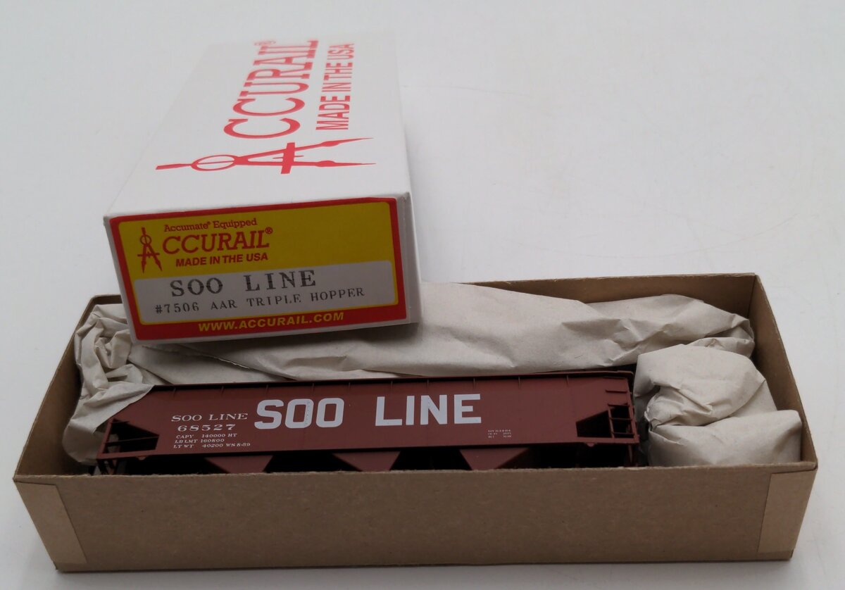 Accurail 7506 HO Soo Line AAR 70-Ton Offset-Side 3-Bay Hopper
