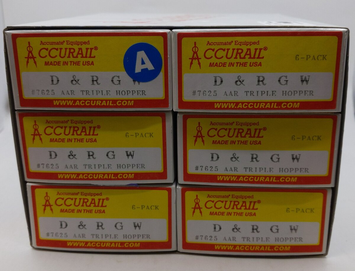 Accurail 7625 HO Denver & Rio Grande Western AAR Triple Hopper Kit (Set of 6)