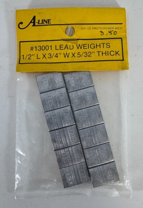 A-Line 13001 All Scales Flat Weights - 1/2 x 3/4 x 5/32 12.7 x 19 x 3.9 mm
