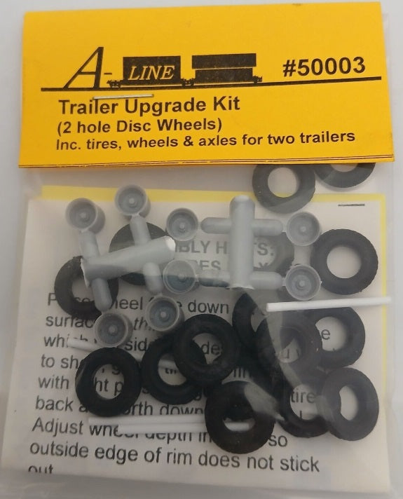 A-Line 50003 HO Trailer Upgrade 2 Hole Disc - 8 Wheels & 16 Tires Kit