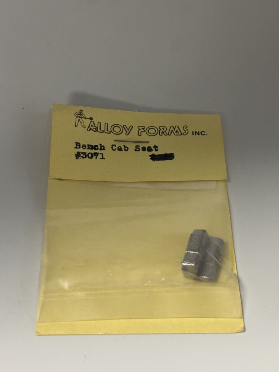 Alloy Forms 3071 HO Truck Cab Seats Bench Type Kit