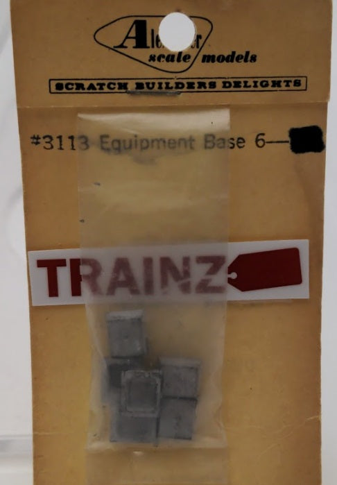 Alexander Scale 3113 HO Scale Equipment Base White Metal (Pack of 6)