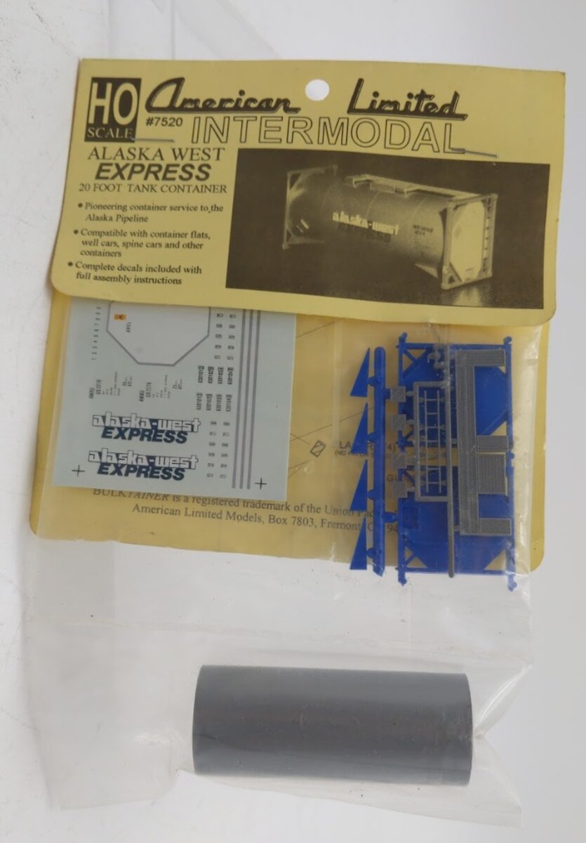 American Limited Models 7520 HO Alaska West Express 20 Ft Tank Container Kit