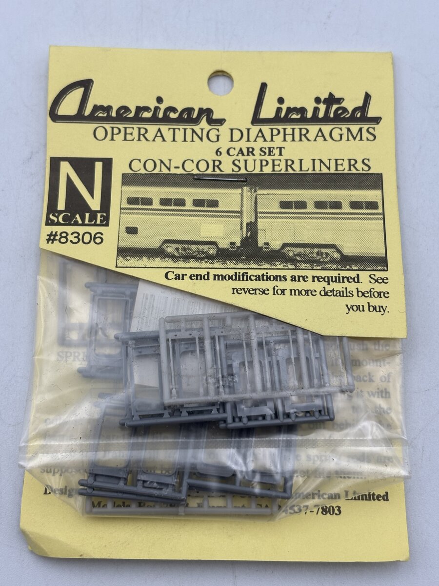 American Limited Models 8306 HO Superliner Diapragms Car Set (6)
