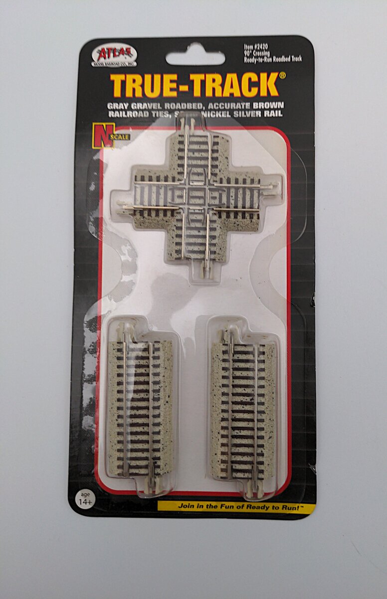 Atlas 2420 N Code 65 Nickel Silver 90° Crossing True Track