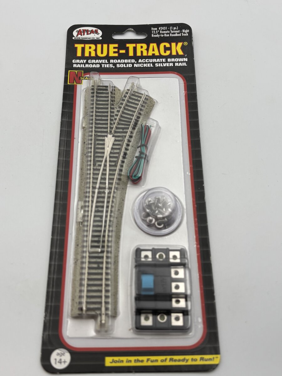 Atlas 2431 N Code 65 Nickel Silver 12-1/2" Right Hand Switch Turnout
