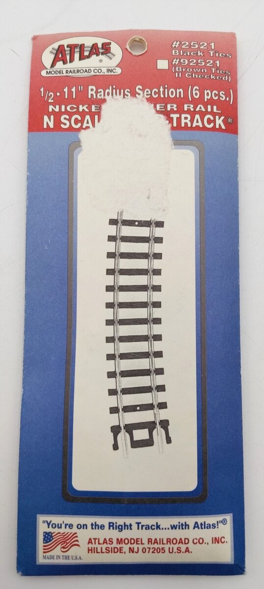 Atlas 2521 N Scale Code 80 Nickel Silver 1/2-11" Radius Curved (Pack of 6)