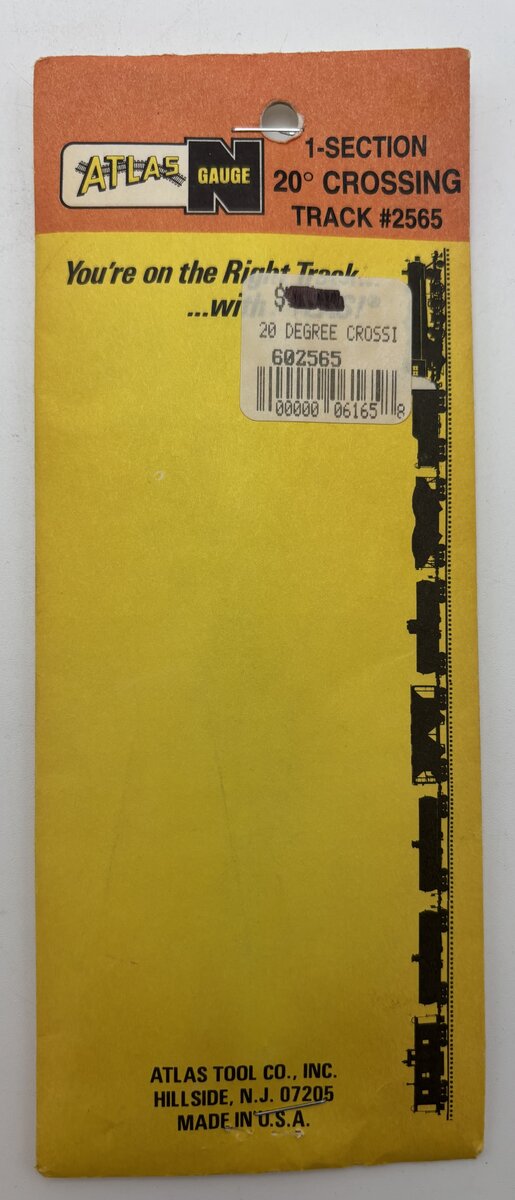 Atlas 2565 N Code 80 Nickel Silver 20° Crossing Track Section