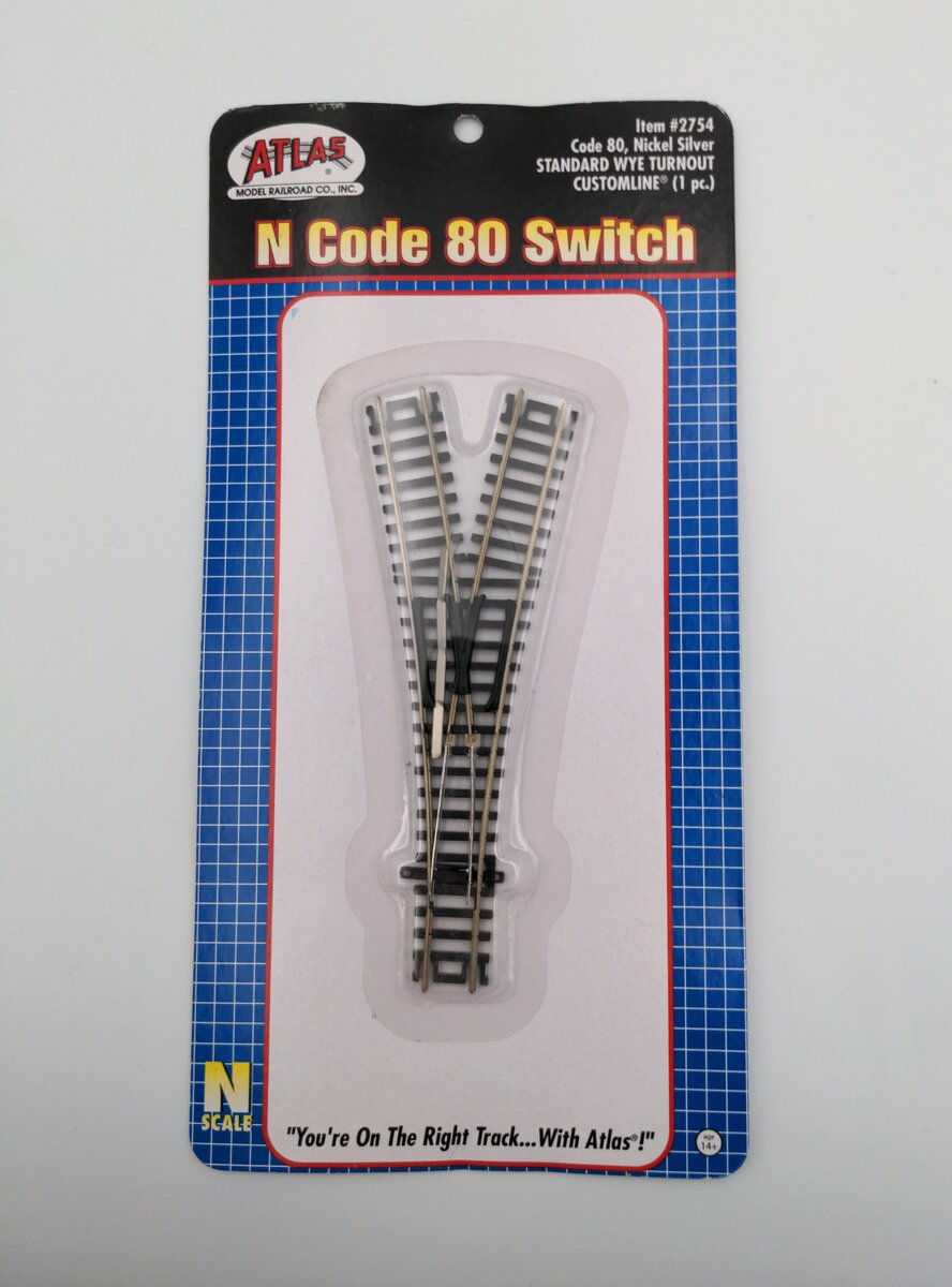 Atlas 2754 N Code 80 Nickel Silver Wye Custom-Line Switch Turnout