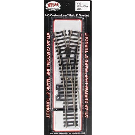 Atlas 280 HO Scale Code 100 Nickel Silver WYE Mark 3 Switch Turnout
