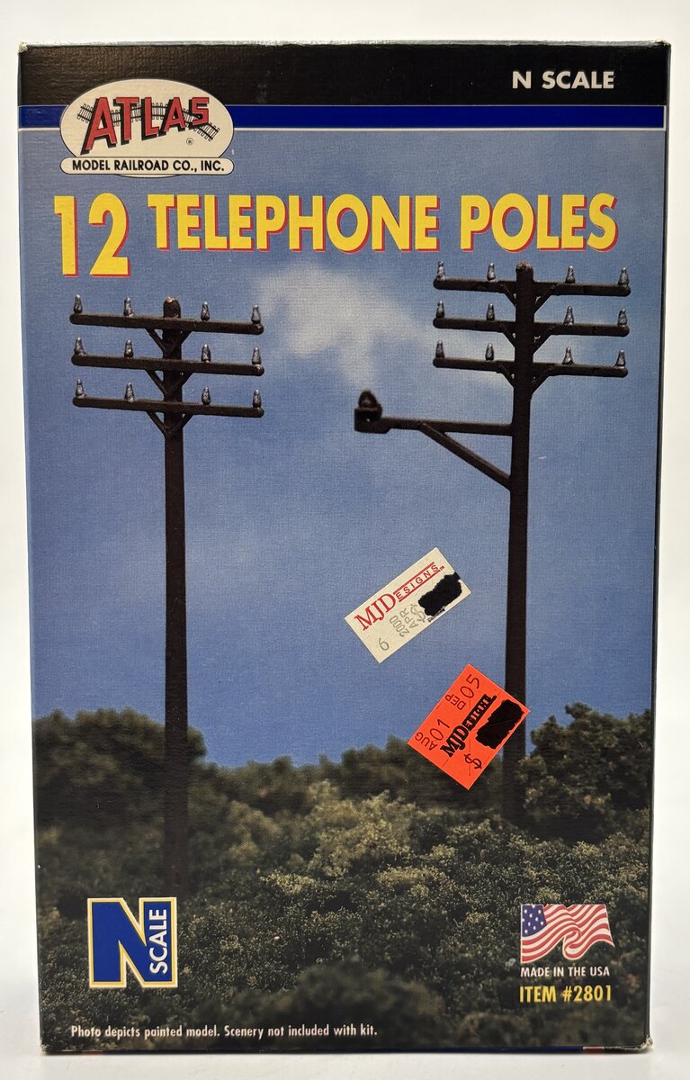 Atlas 2801 N Scale Telephone Poles (Pack of 12)