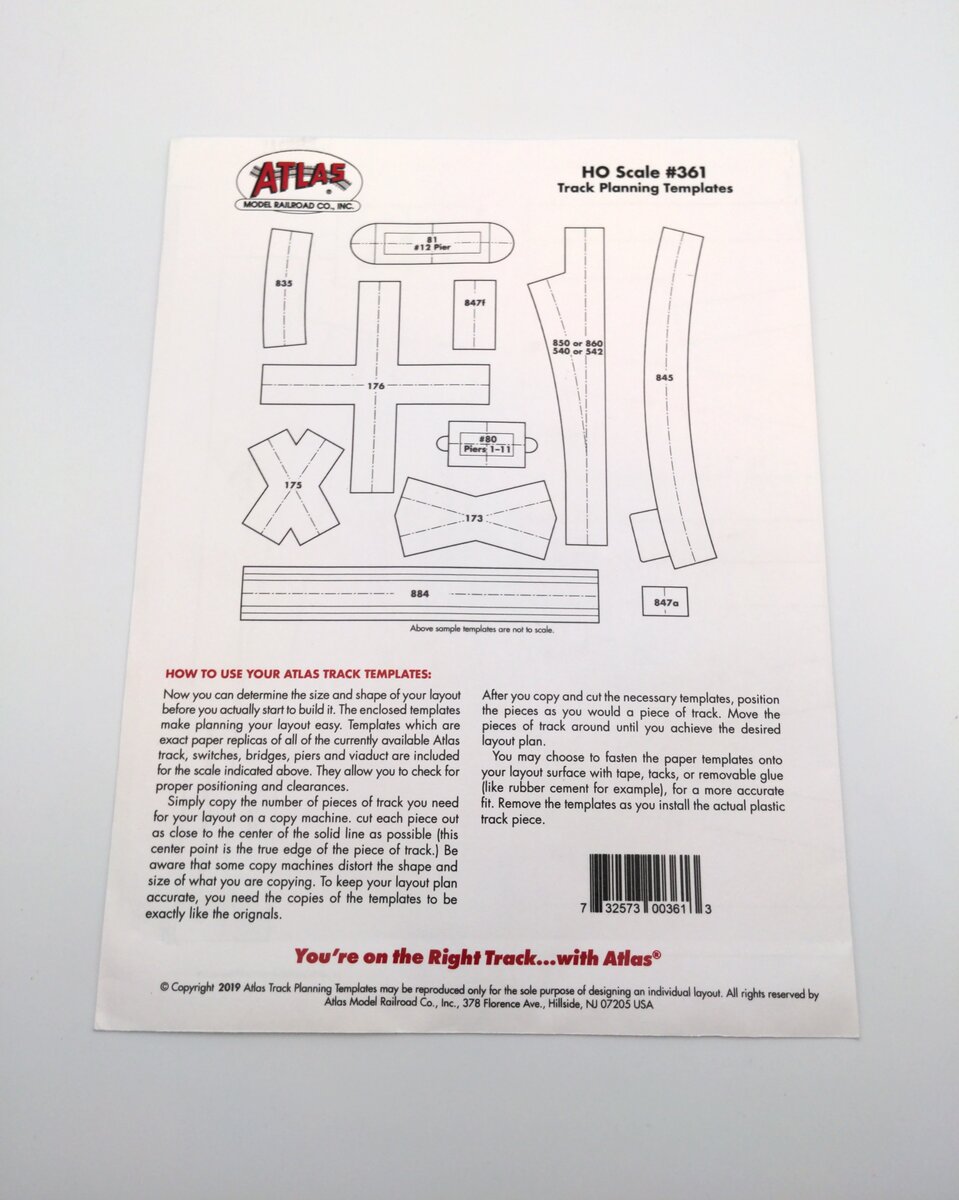 Atlas 0361 HO Track Planning Template