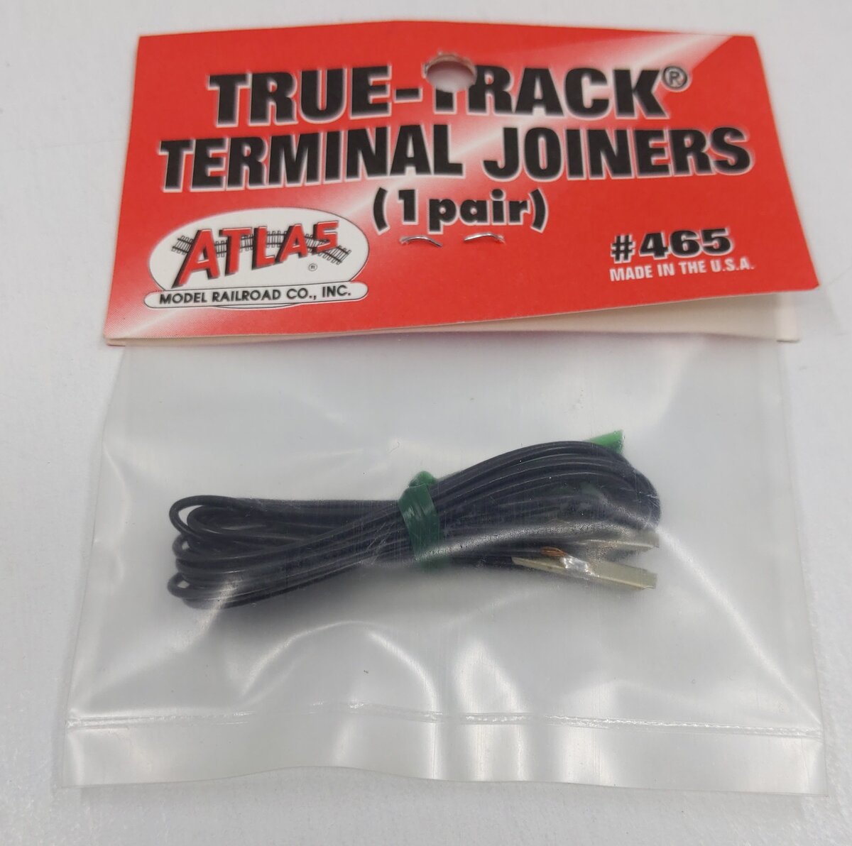 Atlas 465 HO Scale True-Track Nickel Silver Terminal Track Joiner W/Hookup Wire