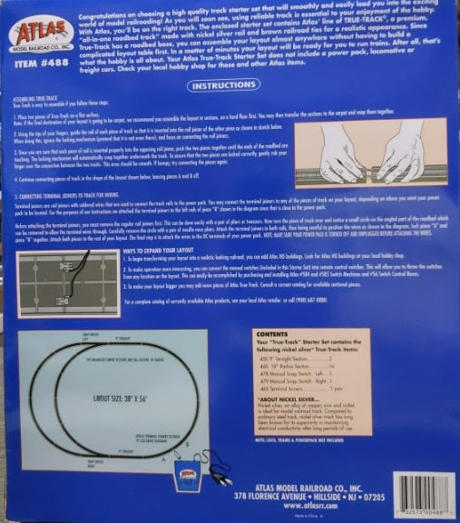 Atlas 0488 HO Code 83 True-Track Starter Layout Size: 38