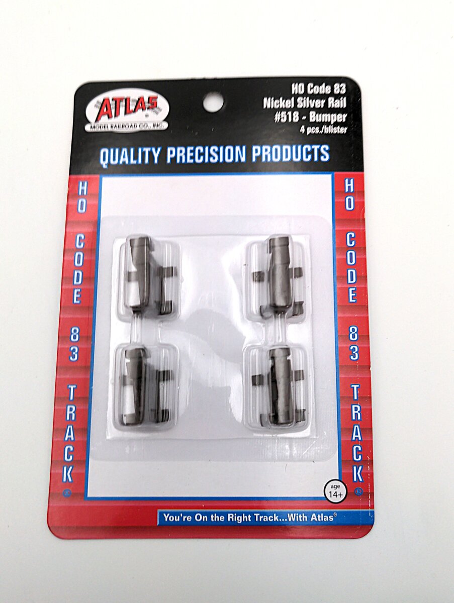 Atlas 0518 HO Scale Code 83 Bumper (Pack of 4)