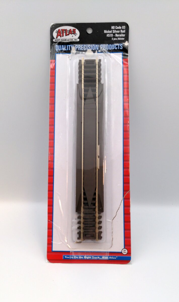 Atlas 0519 HO Scale Code 83 Nickel Silver Rail Rerailer (Pack of 3)/Box