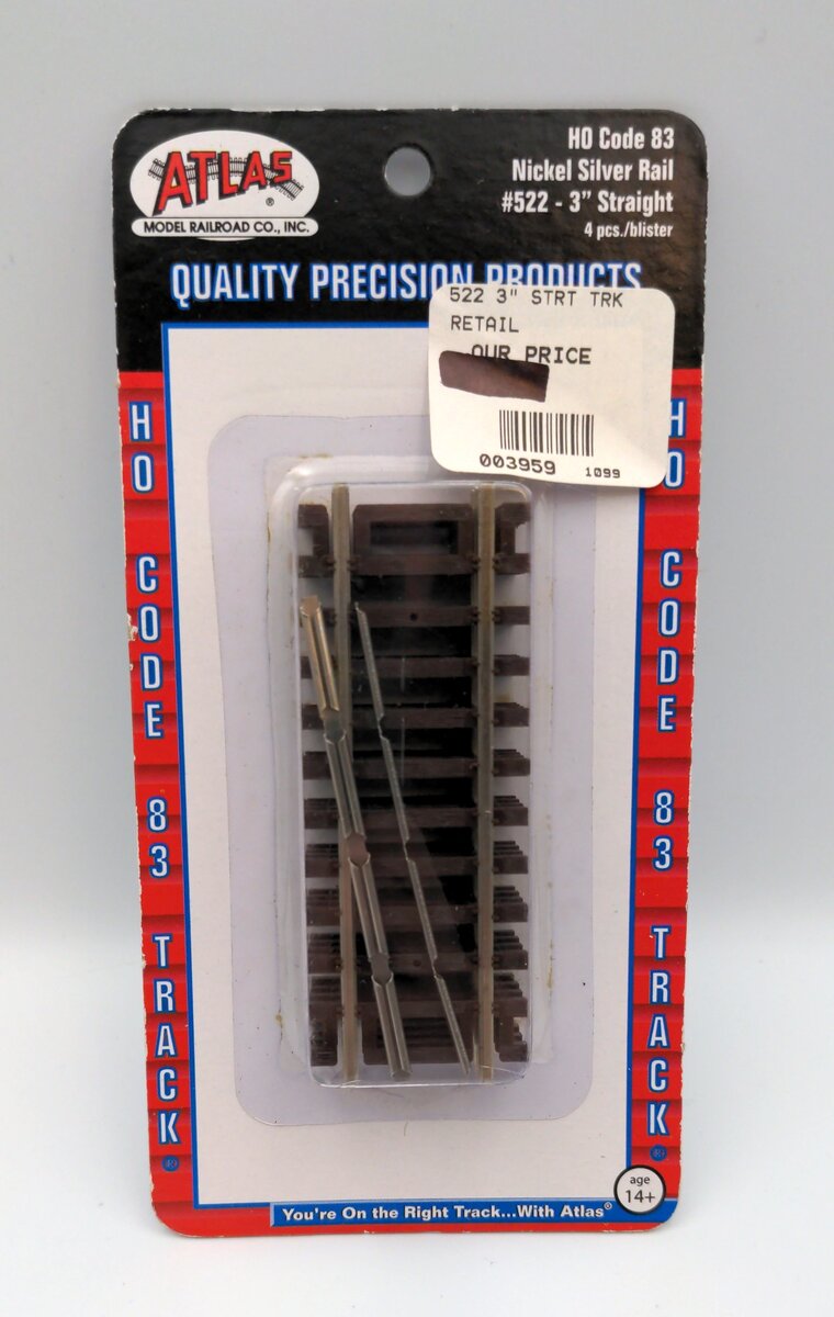 Atlas 0522 HO Code 83 Nickel Silver Rail 3