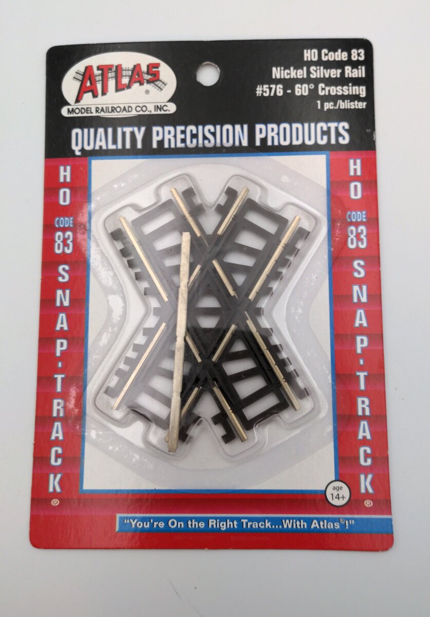 Atlas 0576 HO Code 83 Nickel Silver 60° Crossing Track
