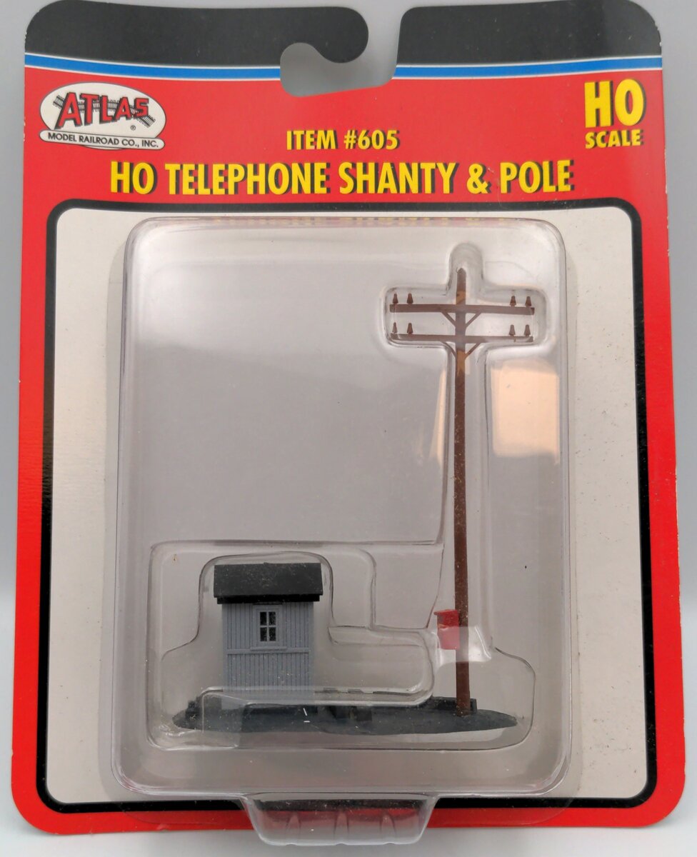 Atlas 605 HO Trackside Phone Shanty with Pole