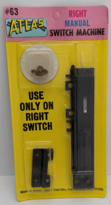 Atlas 0063 HO Scale Right Hand Code 100 Manual Switch Machine